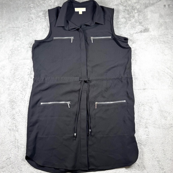 Dresses & Skirts - Michael Kors Women’s Size 14 Black Sleeveless Utility Shirt Dress Zip Pockets